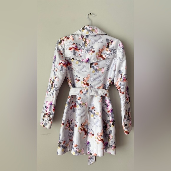GUESS Floral Double-Breasted Water-Resistant Trench Coat size XS - Picture 5 of 14